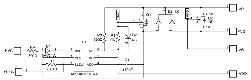 Schematic - Monolithic Power Systems (MPS) EV6908-J-00A Evaluation Board